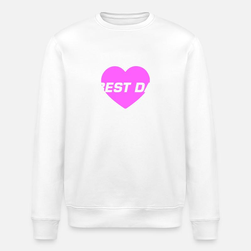 Best Dad Herz Liebe - Stanley/Stella Unisex Bio-Sweatshirt ROLLER - Weiß