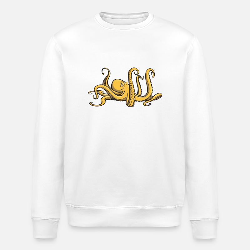 Pieuvre maléfique - Huit tentacules - Calmar - Sweat bio ROLLER Stanley/Stella Unisexe - blanc