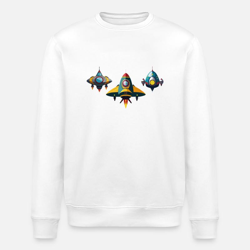 raumschiffe - Stanley/Stella Unisex Bio-Sweatshirt ROLLER - Weiß