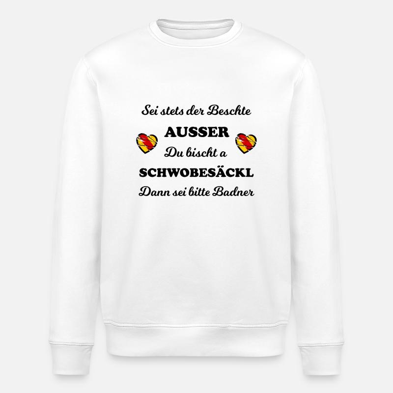 Le Badner et Schwobesäckl - Sweat bio ROLLER Stanley/Stella Unisexe - blanc