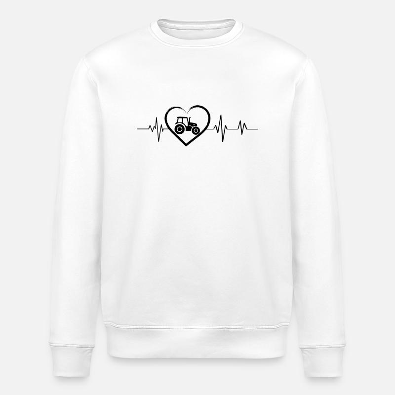 Herzschlag Traktor - Stanley/Stella Unisex Bio-Sweatshirt ROLLER - Weiß