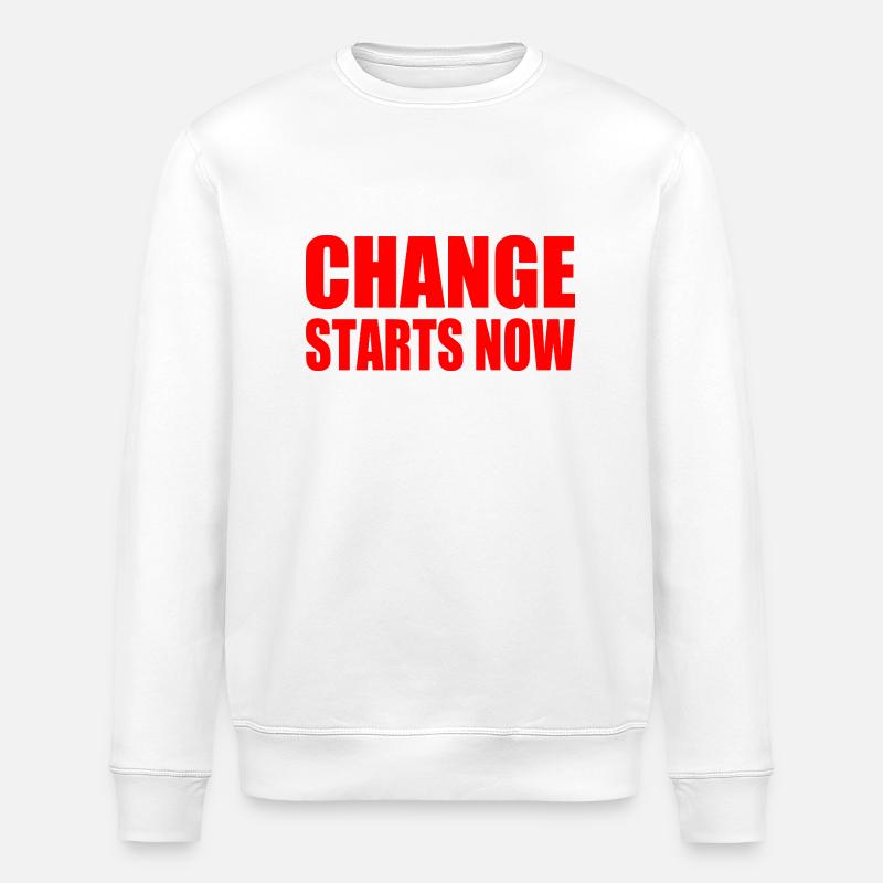 Change starts now - Sweat bio ROLLER Stanley/Stella Unisexe - blanc