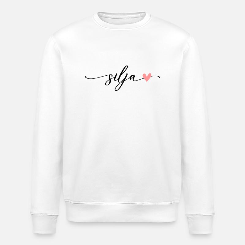 Silja Name Calligraphy Font - Stanley/Stella ROLLER Unisex Organic Sweatshirt - white