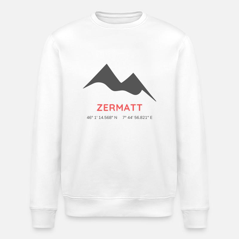 Minimalistisches Zermatt-Logo - Stanley/Stella Unisex Bio-Sweatshirt ROLLER - Weiß