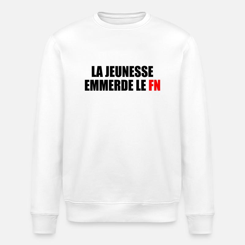 Scheiß auf den Front National - Stanley/Stella Unisex Bio-Sweatshirt ROLLER - Weiß