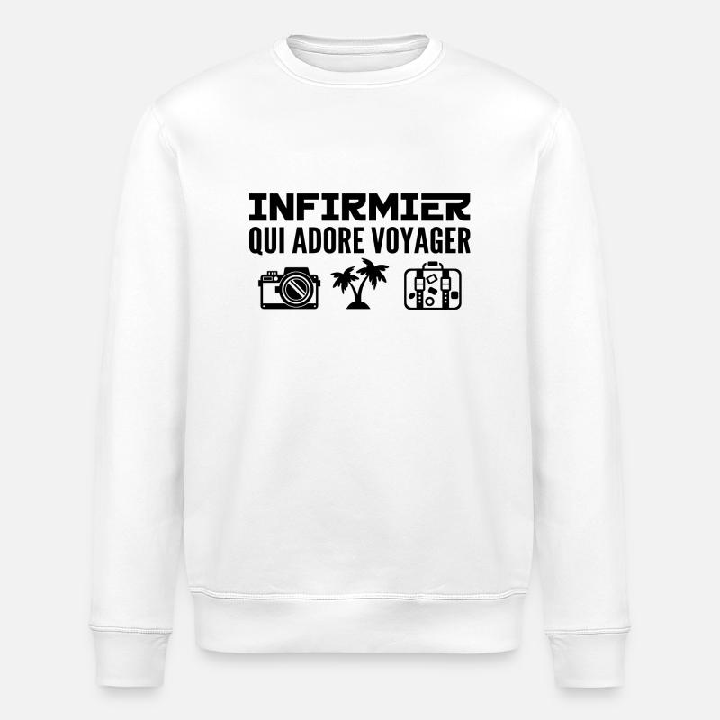 Voyageurs & Infirmiers : Passion & Découverte - Sweat bio ROLLER Stanley/Stella Unisexe - blanc