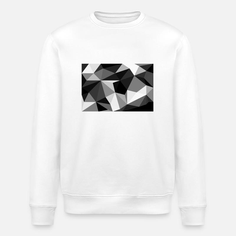 Polygon Black and White - Stanley/Stella ROLLER Unisex Organic Sweatshirt - white