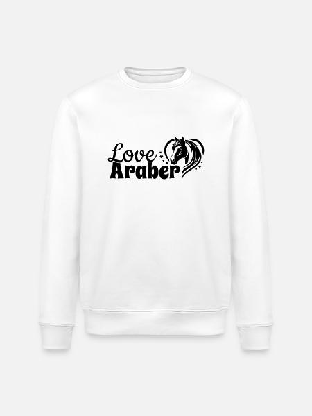 Het Arabische Hoofd van het Paard van het Liefdeshart - Stanley/Stella Uniseks bio-sweatshirt ROLLER - wit