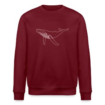 Wal - Buckelwal - Meeressäuger - Geschenk - Stanley/Stella Unisex Bio-Sweatshirt ROLLER - Burgunderrot - Vorne - Nik (191cm)