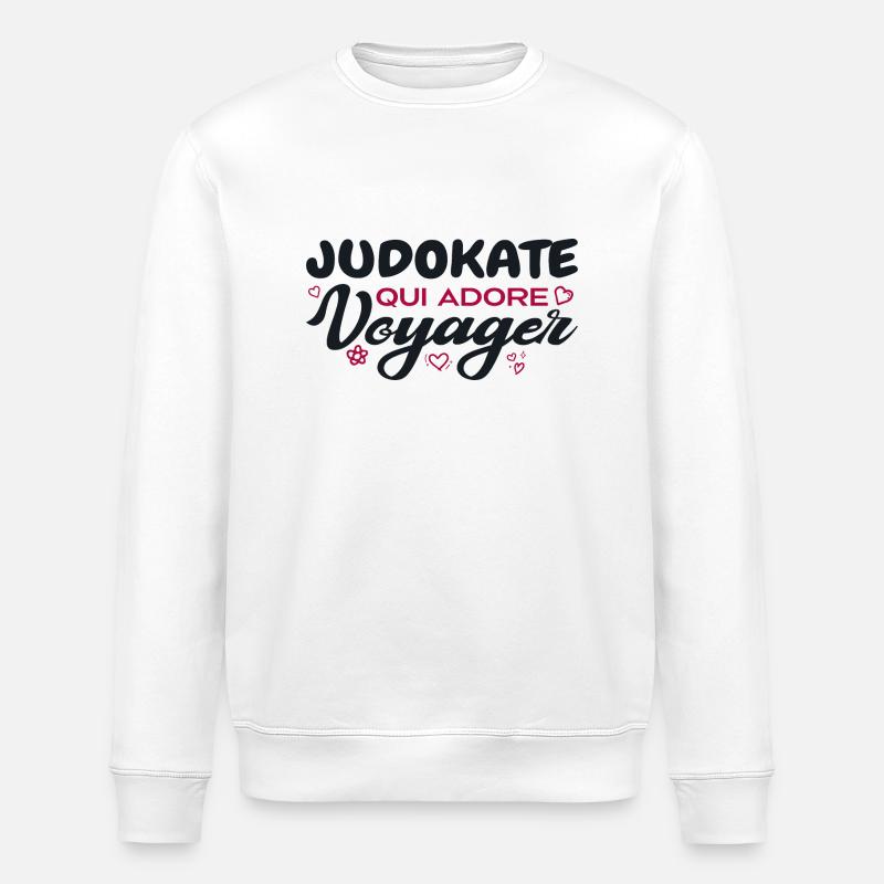 Judokate globe-trotteuse passionnée de voyages - Sweat bio ROLLER Stanley/Stella Unisexe - blanc