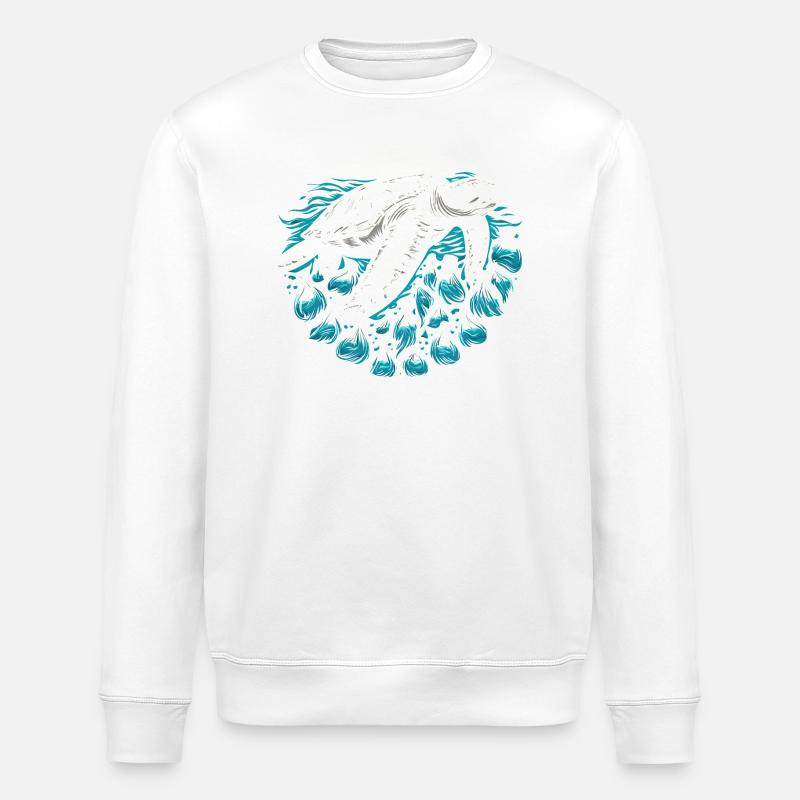 Tortue pollution - Sweat bio ROLLER Stanley/Stella Unisexe - blanc