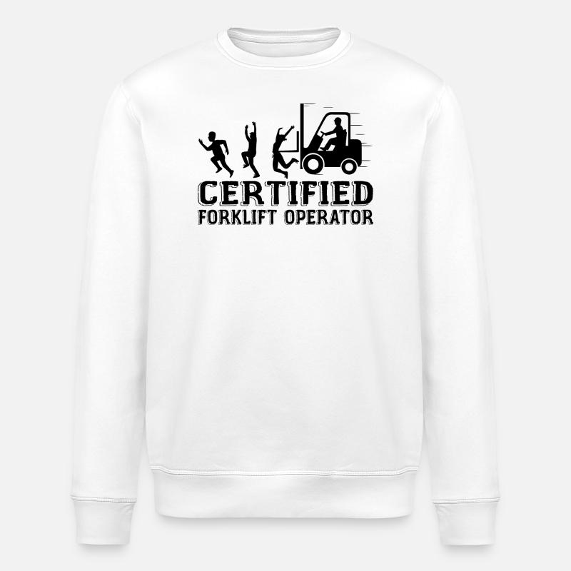 Certified Forklift Operator - Stanley/Stella ROLLER Unisex Organic Sweatshirt - white