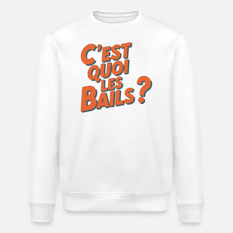 C'est quoi les bails ? - Sweat bio ROLLER Stanley/Stella Unisexe - blanc