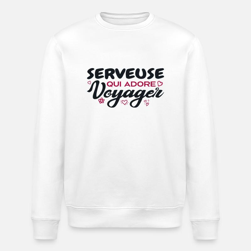 Serveuse globe-trotteuse passionnée de voyages - Sweat bio ROLLER Stanley/Stella Unisexe - blanc