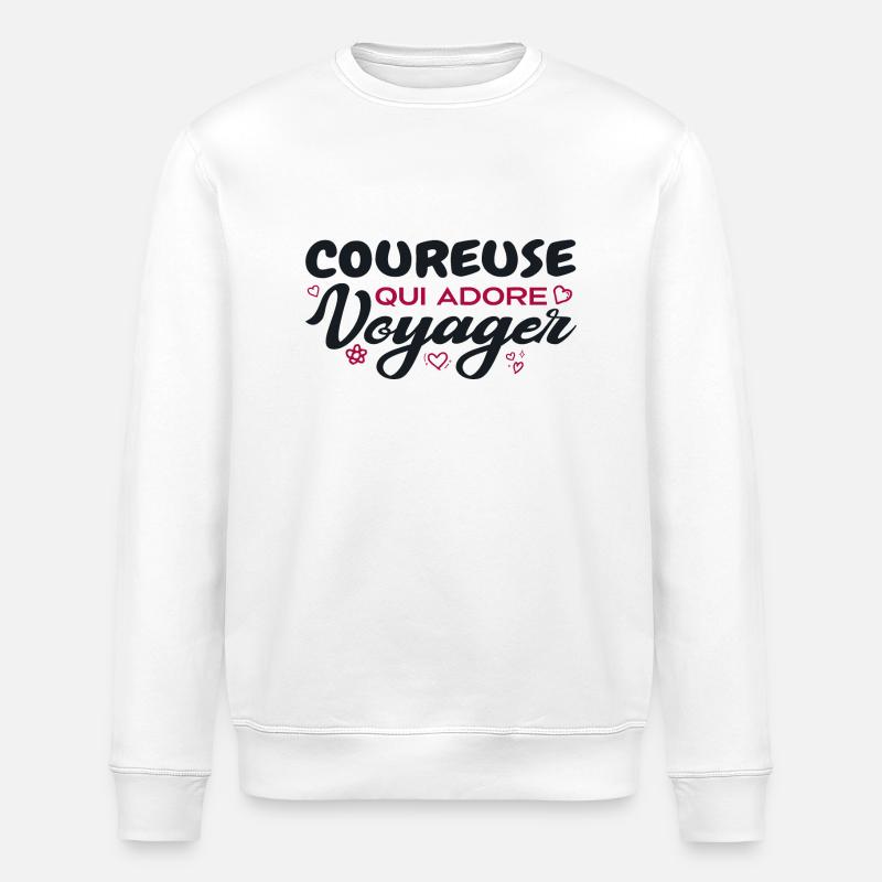 Coureuse globe-trotteuse passionnée de voyages - Sweat bio ROLLER Stanley/Stella Unisexe - blanc