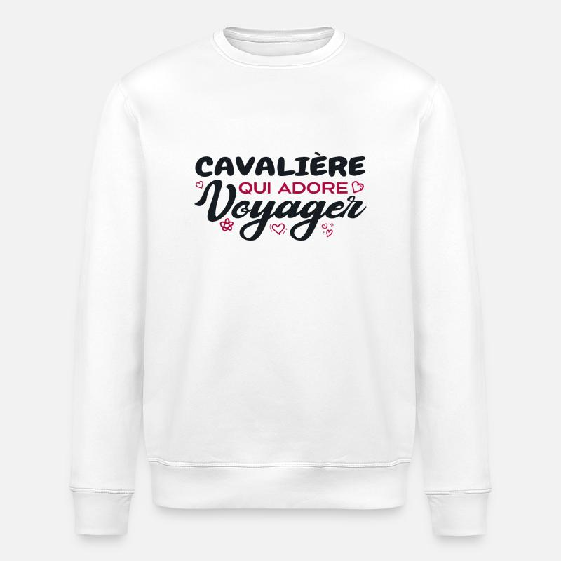 Cavalière globe-trotteuse passionnée de voyages - Sweat bio ROLLER Stanley/Stella Unisexe - blanc