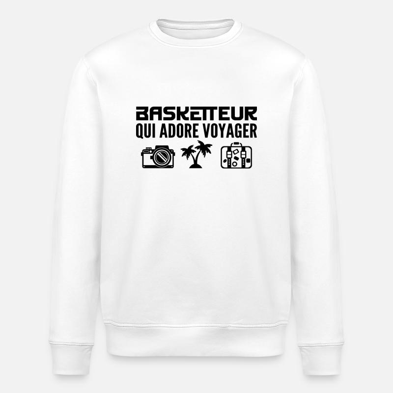 Voyageurs & Basketteurs : Passion & Découverte - Sweat bio ROLLER Stanley/Stella Unisexe - blanc