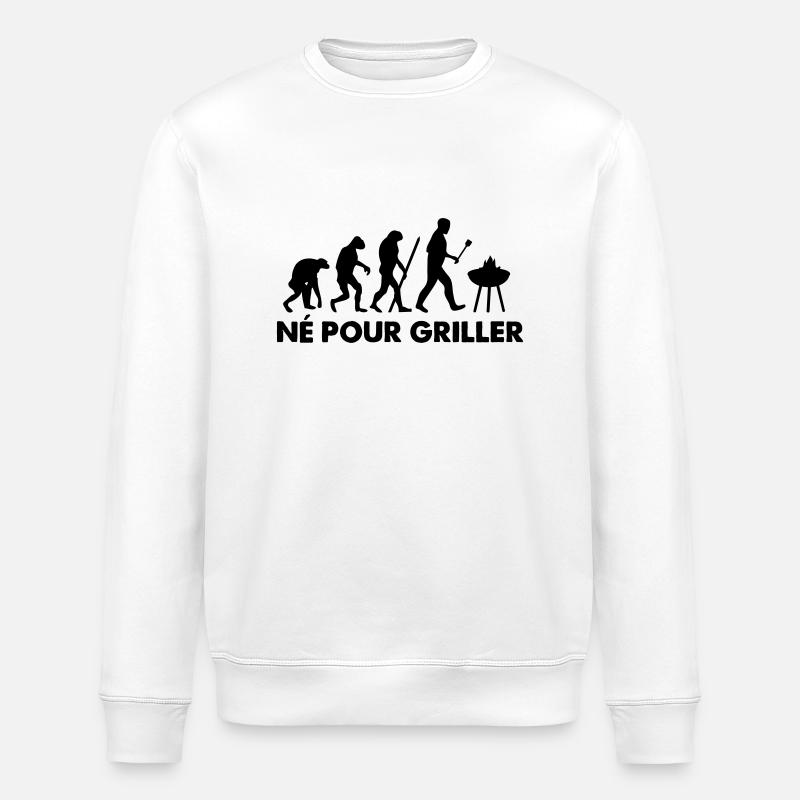 Né pour griller Évolution - Sweat bio ROLLER Stanley/Stella Unisexe - blanc