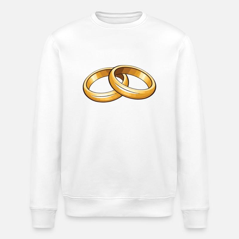 Eheringe Symbol Hochzeit - Stanley/Stella Unisex Bio-Sweatshirt ROLLER - Weiß