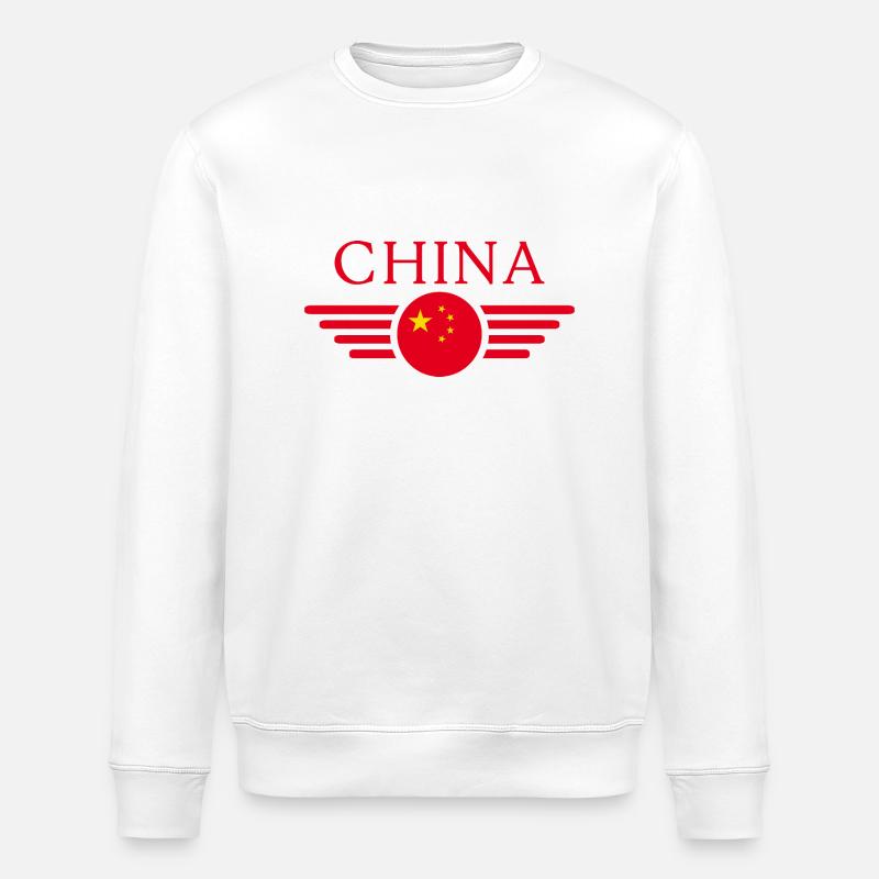 China Stil Design T-Shirt - Stanley/Stella Unisex Bio-Sweatshirt ROLLER - Weiß