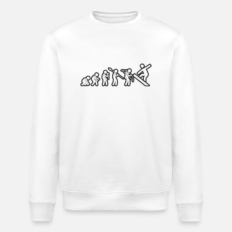Evolution Snowboard Blanc Grunge - Sweat bio ROLLER Stanley/Stella Unisexe - blanc
