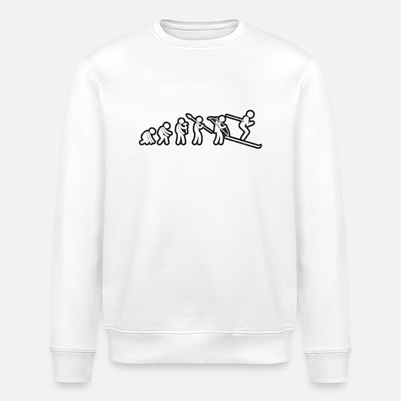 Evolution Ski White Grunge - Stanley/Stella ROLLER Unisex Organic Sweatshirt - white