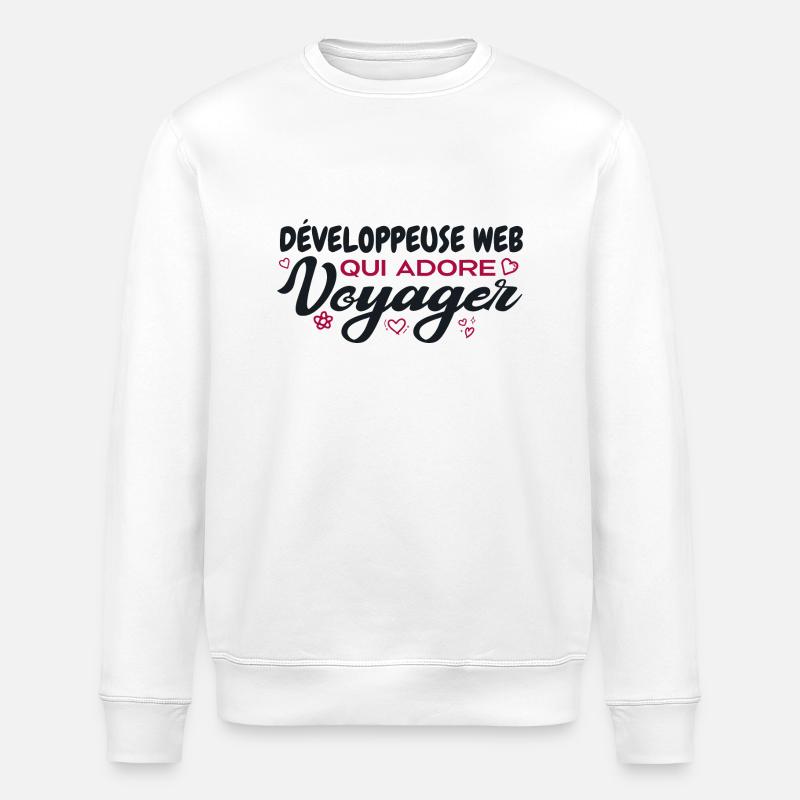 Webentwickler, Weltenbummler, Reisebegeisterter - Stanley/Stella Unisex Bio-Sweatshirt ROLLER - Weiß