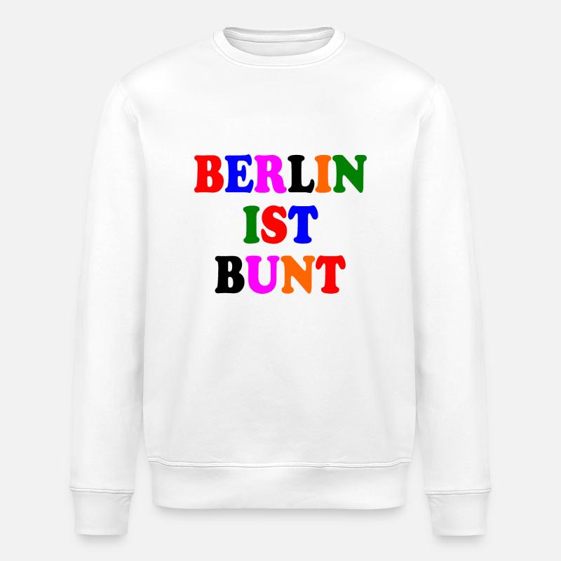 Berlin ist bunt - Stanley/Stella Unisex Bio-Sweatshirt ROLLER - Weiß