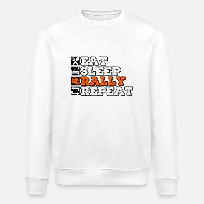 Eat Sleep Rally Répéter - Sweat bio ROLLER Stanley/Stella Unisexe - blanc
