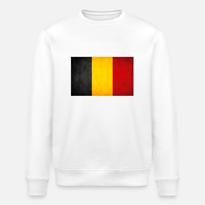 Belgien-Flagge - Stanley/Stella Unisex Bio-Sweatshirt ROLLER - Weiß