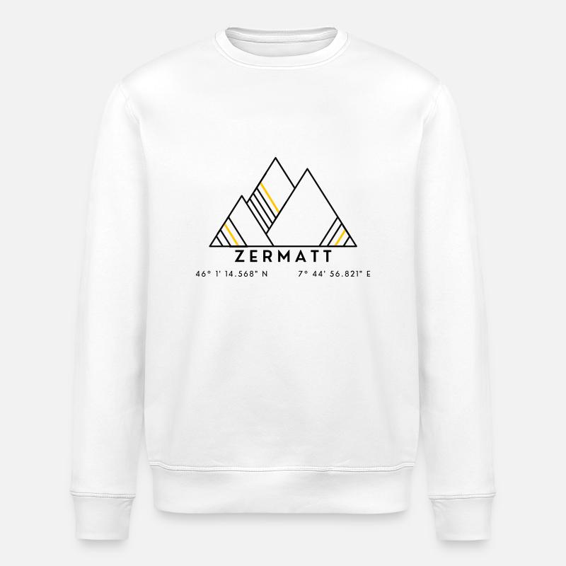 Minimalistisches Zermatt-Logo - Stanley/Stella Unisex Bio-Sweatshirt ROLLER - Weiß