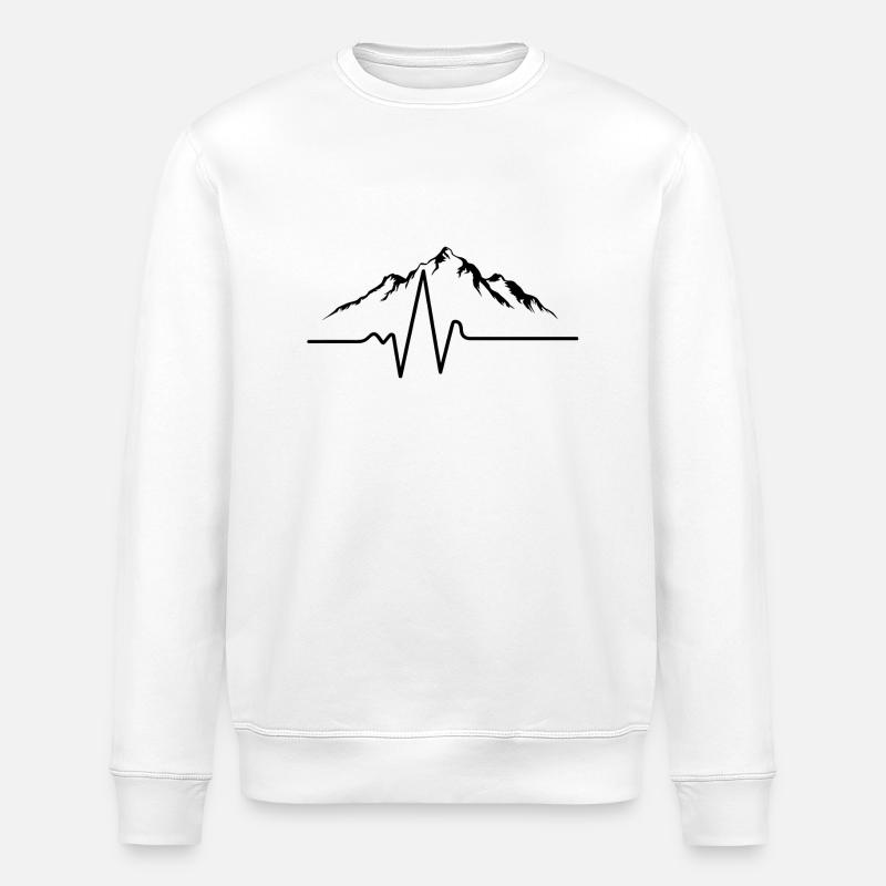 Herzschlag der Berge - Stanley/Stella Unisex Bio-Sweatshirt ROLLER - Weiß