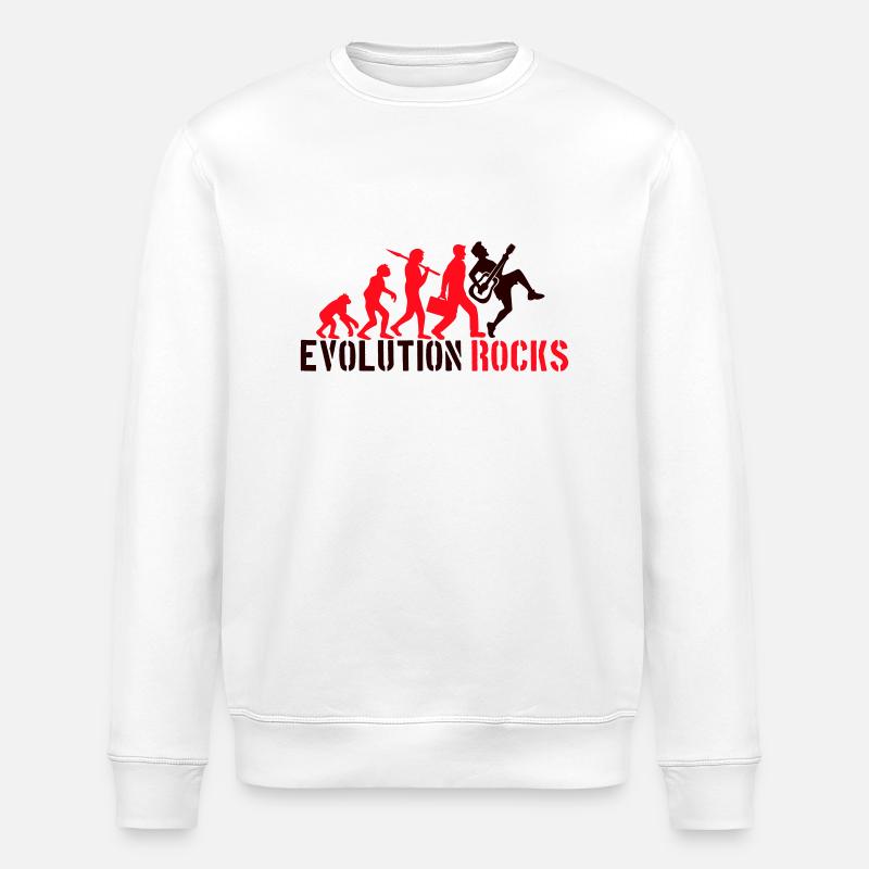 Evolution Rocks Guitares Musique Guitariste - Sweat bio ROLLER Stanley/Stella Unisexe - blanc