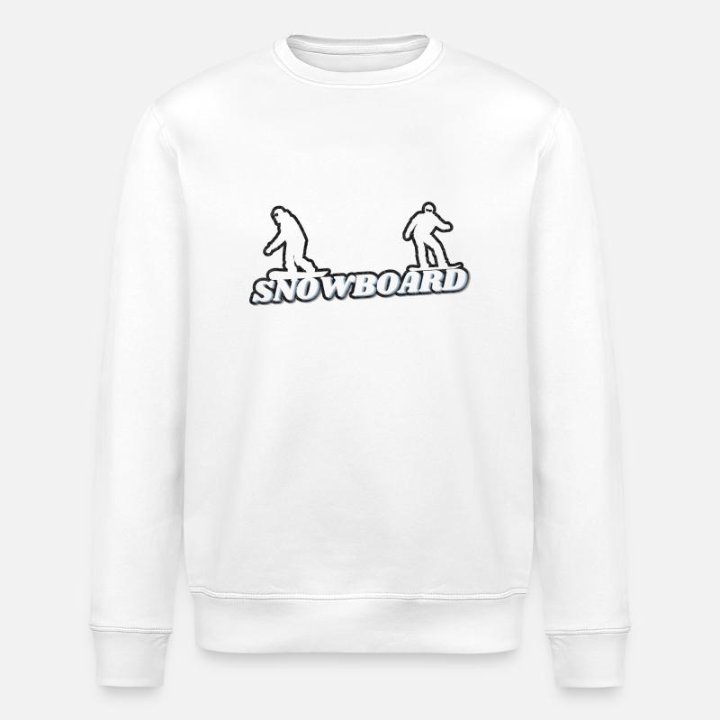 Snowboarders White Grunge - Stanley/Stella Unisex Bio-Sweatshirt ROLLER - Weiß