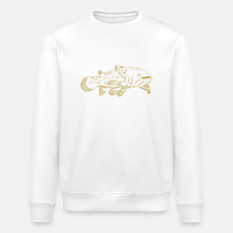 Illustrated designs with coelacanth - Stanley/Stella ROLLER Unisex Organic Sweatshirt - white