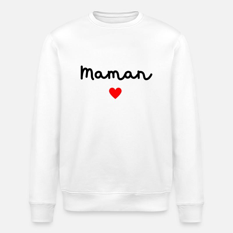 Maman cœur - Sweat bio ROLLER Stanley/Stella Unisexe - blanc