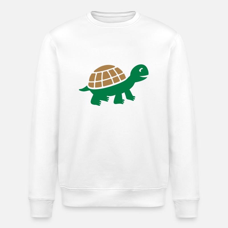 Niedliche Schildkröte Geschenk - Stanley/Stella Unisex Bio-Sweatshirt ROLLER - Weiß