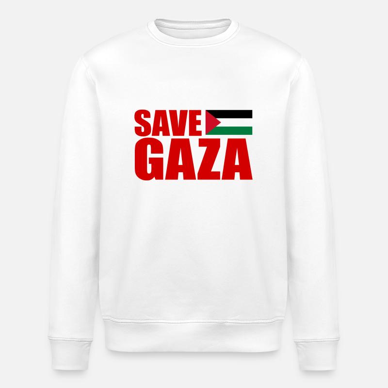Save gaza - Sweat bio ROLLER Stanley/Stella Unisexe - blanc