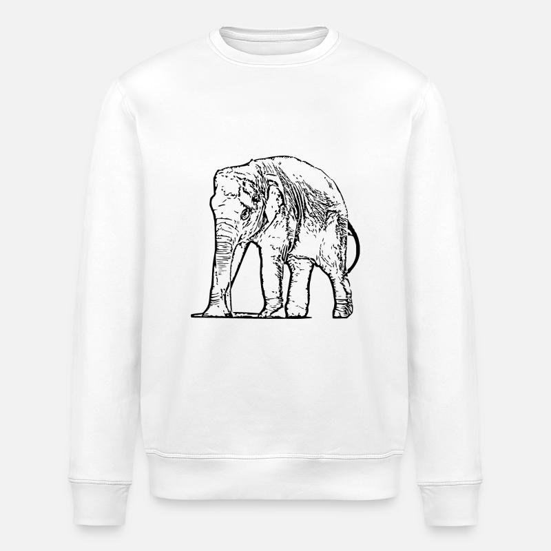 Éléphant Baby Noir - Sweat bio ROLLER Stanley/Stella Unisexe - blanc