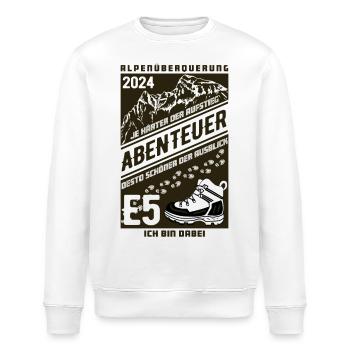 Abenteuer E5 Alpenüberquerung 2024 - Stanley/Stella Unisex Bio-Sweatshirt ROLLER - Weiß - Vorne - Nik (191cm)