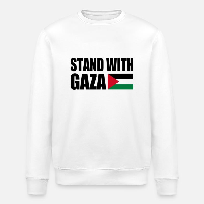 Stand with gaza - Stanley/Stella Unisex Bio-Sweatshirt ROLLER - Weiß