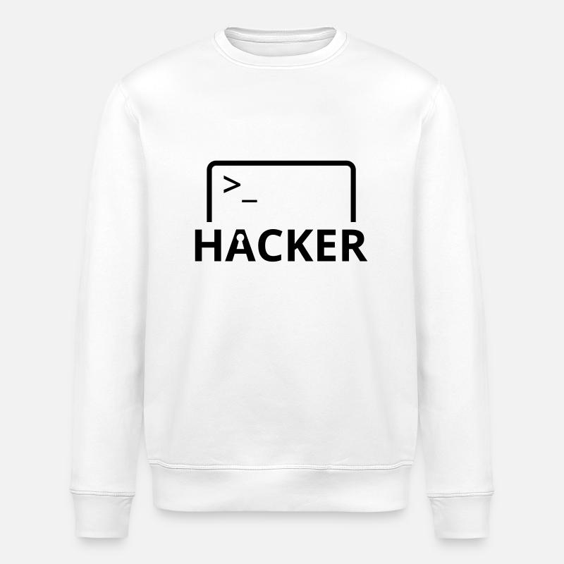 Hacker computer scientist computer programmer - Stanley/Stella ROLLER Unisex Organic Sweatshirt - white