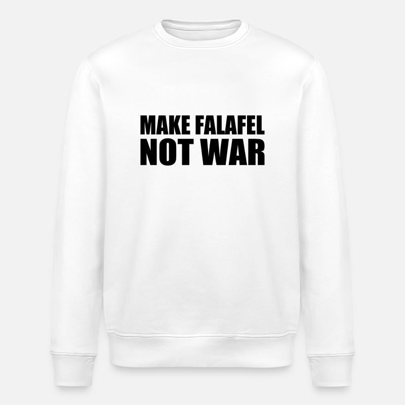 Make falafel not war - Stanley/Stella ROLLER Unisex Organic Sweatshirt - white