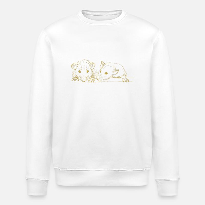 Motifs illustrés avec des souris - Sweat bio ROLLER Stanley/Stella Unisexe - blanc