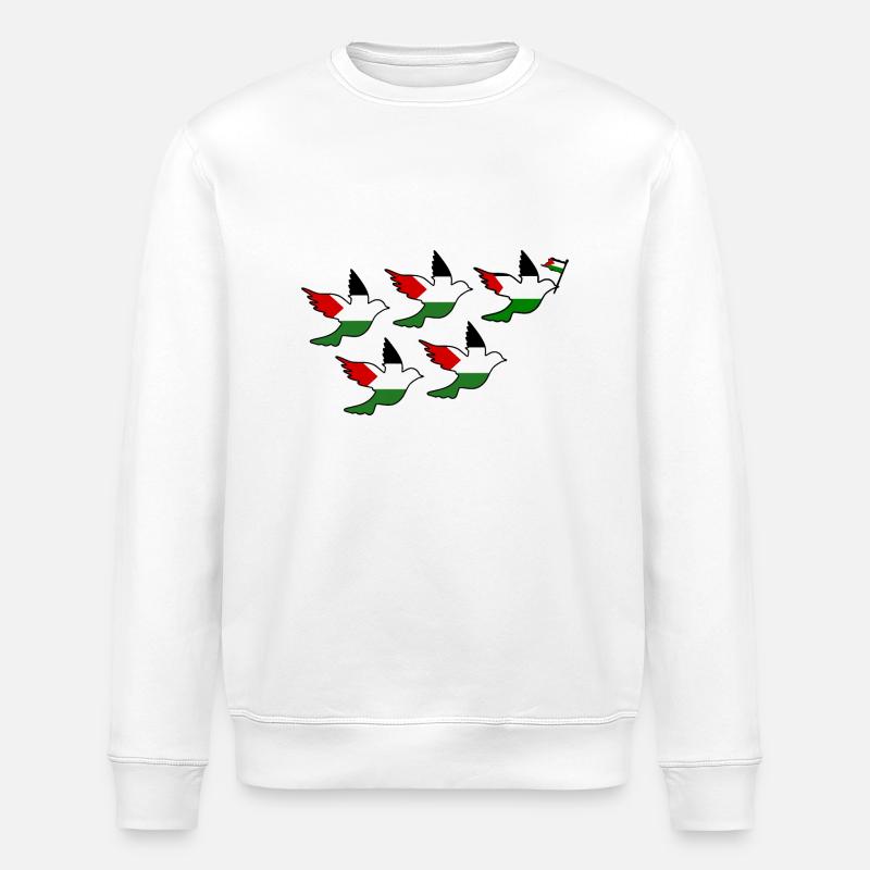 Free palestine Friedenstaube - Stanley/Stella Unisex Bio-Sweatshirt ROLLER - Weiß