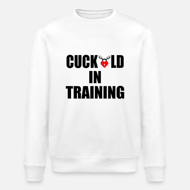 cuckold in training - Stanley/Stella ROLLER Unisex Organic Sweatshirt - white