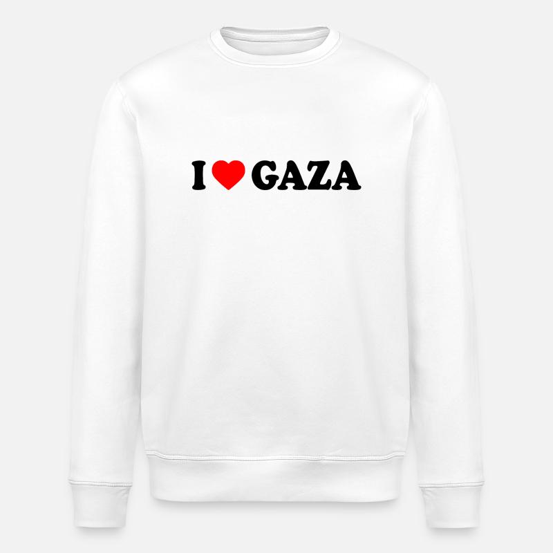 I love gaza - Stanley/Stella Unisex Bio-Sweatshirt ROLLER - Weiß
