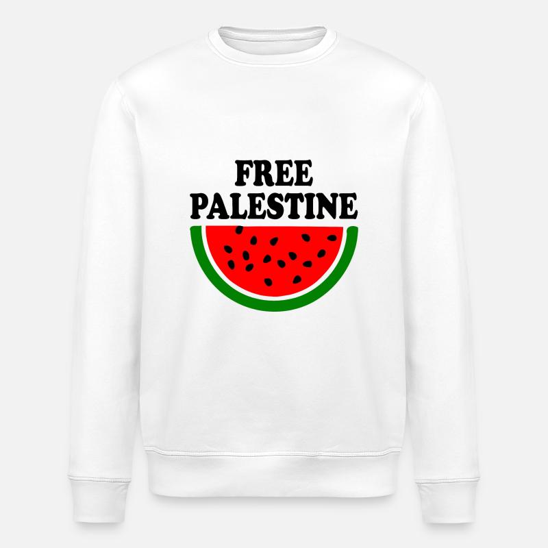 Free palestine Melon pastèque - Sweat bio ROLLER Stanley/Stella Unisexe - blanc