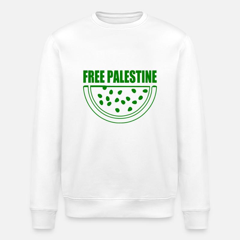 Free palestine melon pastèque - Sweat bio ROLLER Stanley/Stella Unisexe - blanc
