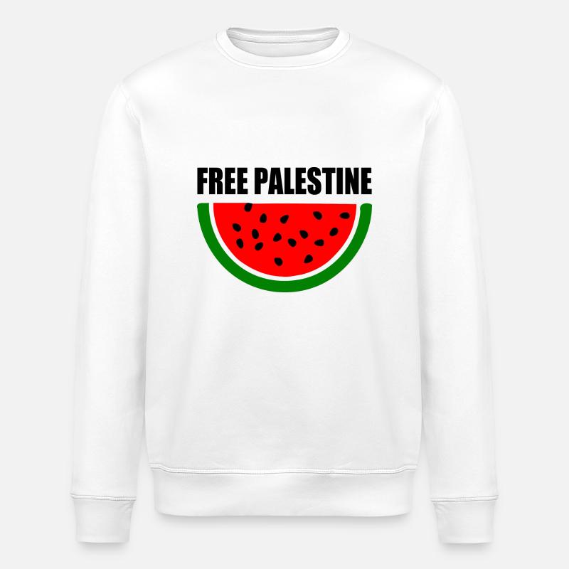 Free palestine Melon pastèque - Sweat bio ROLLER Stanley/Stella Unisexe - blanc